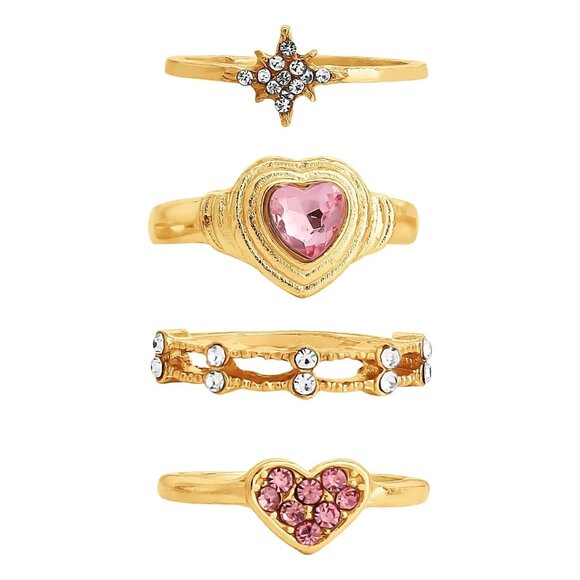 Jessica Simpson Heart Ring Set  Set of 5‎ - Picture 1 of 7